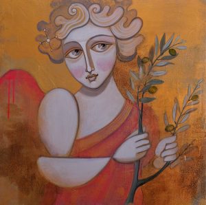 Angel with olive branch